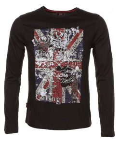 T-shirt manches longues garçon EGALANT - Noir Noir