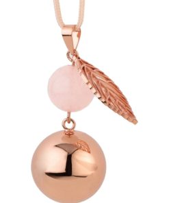 Bola de grossesse Collier, perle et feuille - Rose
