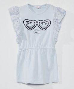 Robe en maille jersey - Bleu