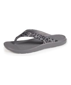 Tongs Femme Confort Léopard Gris - Gris