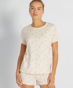 Ensemble pyjama short - Ecru
