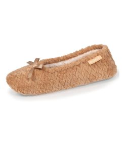 Chaussons ballerines Femme texturées Beige - Beige