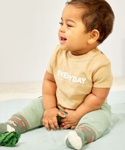 Ensemble t-shirt + pantalon - Beige/vert