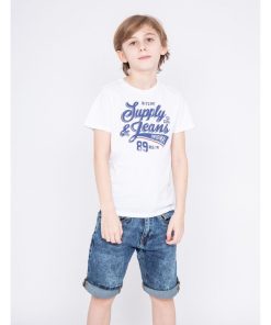 T-shirt col rond pur coton NIGLOU-J - Blanc