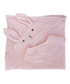 Set serviette-bandana BUNNY BOBBLE rose - N/A