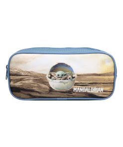 Trousse scolaire rectangulaire Baby Yoda Star Wars / The Mandalorian Beige et Bleue Bagtrotter - Beige