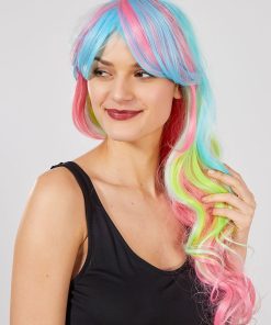 Perruque arc-en-ciel - multicolore