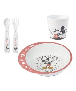 Coffret vaisselle micro-ondable Mickey pour bébé Nuk - Multicolore