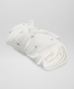 Couverture petit format en polaire - Blanc/rose