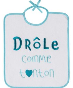 Bavoir Drôle comme tonton 6 mois - Bleu