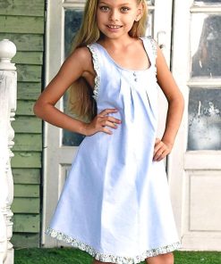 Robe Cérémonie Bleu Pastel Fleurie Fille ANAIS - 'LA FAUTE A VOLTAIRE' - Bleu clair