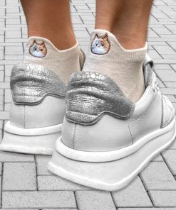 Socquettes En Coton Chaton- Sockup- ONESIZE - Beige clair