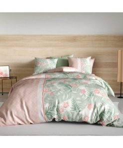 Parure 4 pièces Bora 2 personnes coton 57 fils DH140 - Rose