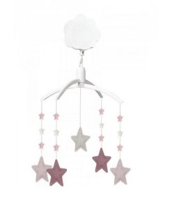Mobile Musical En Coton Bio Étoile Rose - Rose