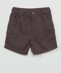 Short avec larges poches plaquées - gris foncé