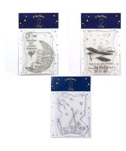 3 Tampons transparents Le Petit Prince et la Lune + son Avion + Paysage - N/A