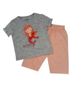 Pyjama Corsaire Jersey 'crevette À Paillettes''doo&bo' - gris clair