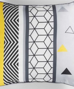 Coussin Passepoil polyester imprime Modele Yellow Mix 40 x 40 cm - Jaune