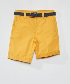 Bermuda chino avec ceinture - Jaune