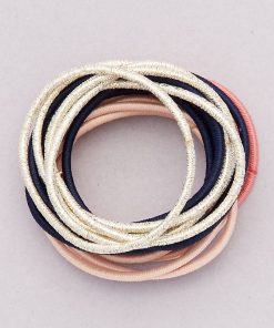 Lot de 20 élastiques pour cheveux - rose/doré