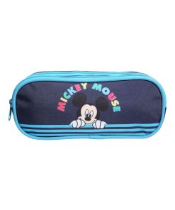 BAGTROTTER Trousse scolaire 2 compartiments DS Mickey Bleue - Bleu