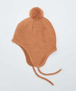 Bonnet péruvien en tricot - Marron