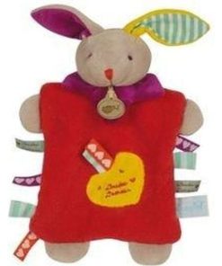 doudou Babynat Lapin Rose d amour coeur jaune BN751 Zeti'k Plat - Rose