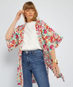 Kimono avec imprimé 'JDY' - Rose