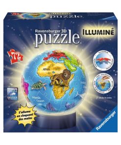 Puzzle 3d rond 72 p illuminé - globe - N/A