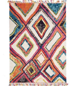 Tapis berbère style 120x170 OURIKA MK 01 Multicolore OEKO TEX Exclusivité idéal pour le salon - Multicolore