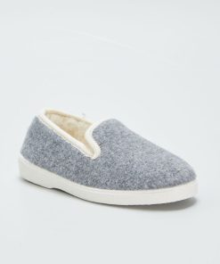 Chaussons intérieur en sherpa - Gris
