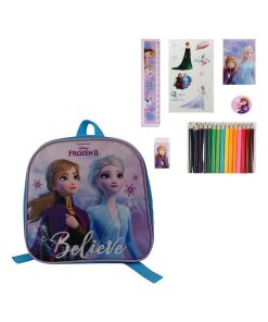 BAGTROTTER Sac à dos maternelle et set papeterie La Reine Des Neiges Frozen Bleu - Bleu