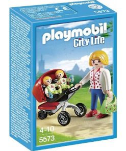 5573 'playmobil' Maman Avec Jumeaux Et Landau 0115 - N/A
