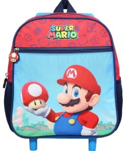Sac à dos à roulettes 28 cm Super Mario Jeu Vidéo Rouge et Bleu Bagtrotter - Multicolore