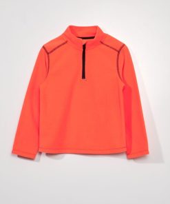Sweat zippé en polaire - Orange