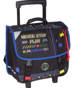 CARTABLE A ROULETTES 38 CM KIP GAME ZONE - Noir
