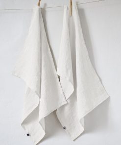 Lot de 2 torchon essuie-vaisselle lin Collection Soline - Blanc