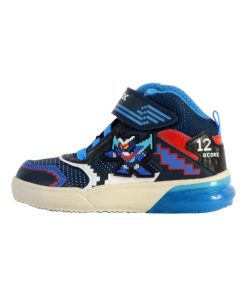 Basket Cuir Enfant Geox J Grayjay - Bleu