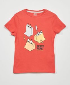T-shirt en jersey à manches courtes - Rouge