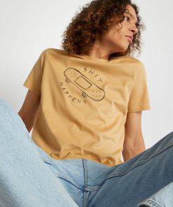 Tee-shirt en jersey avec imprimé - Beige