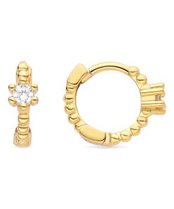 Boucles d'oreilles Vesnem composées de zircone brillante, finition en or jaune 18kt - Multicolore