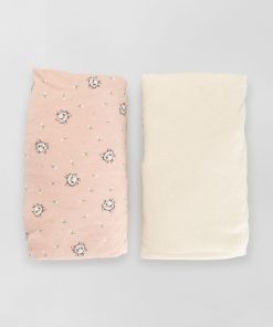 Lot de 2 draps housse 'DS' - rose