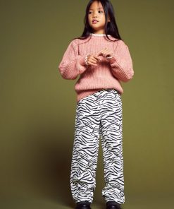 Pantalon large zébré - Blanc/noir