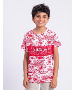 T-shirt manches courtes col rond pur coton NOLIBA-J - Rouge