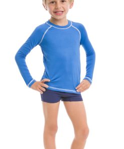 Rash Guard Kids Fpu50+ Uv Colors Long Sleeve T-Shirt Malibu Blue Uv ANTI UV - UV Line - Bleu