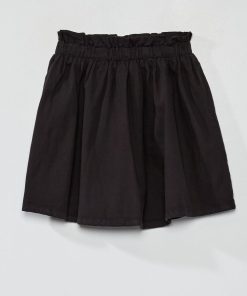 Jupe évasée en denim - Noir