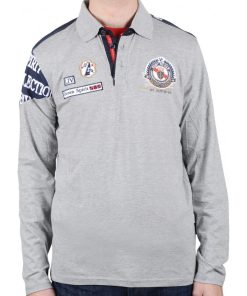 Polo manches longues garçon ECALANK - Gris