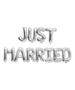 Ballons Aluminium Mariage - Just Married - Argenté - 36 cm - Argenté