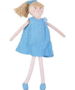 Poupée en Robe 30 cm - Coton Bio Bleu Ciel - N/A
