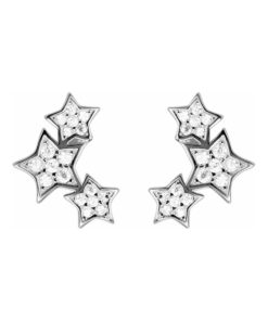 Boucles d'oreilles, en Argent 925 et Zirconium brillant de famille - Argent